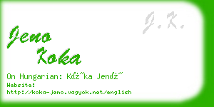 jeno koka business card